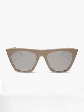NIB! DIFF Eyewear, Almond Silver Flash Sunglasses, MSRP $108